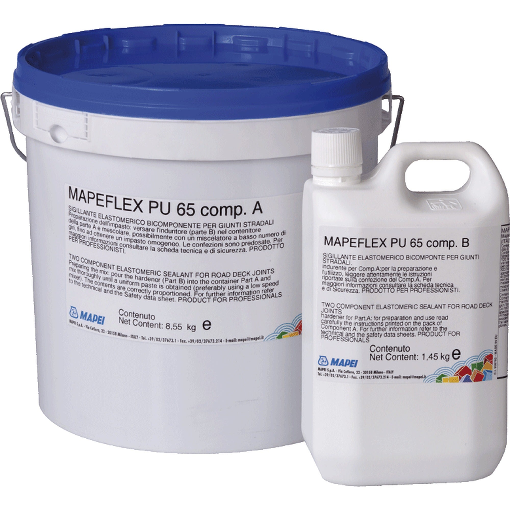 MAPEI Mapeflex PU 65 dvojzložkový polyuretánový tesniaci tmel na cestné škáry 10 kg (zložka A 8.55 kg + zložka B 1.45 kg)