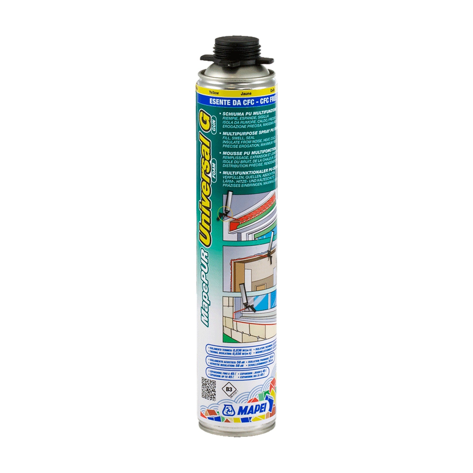 MAPEI Mapepur Universal Foam G pištoľová jednozložková PU pena 750 ml