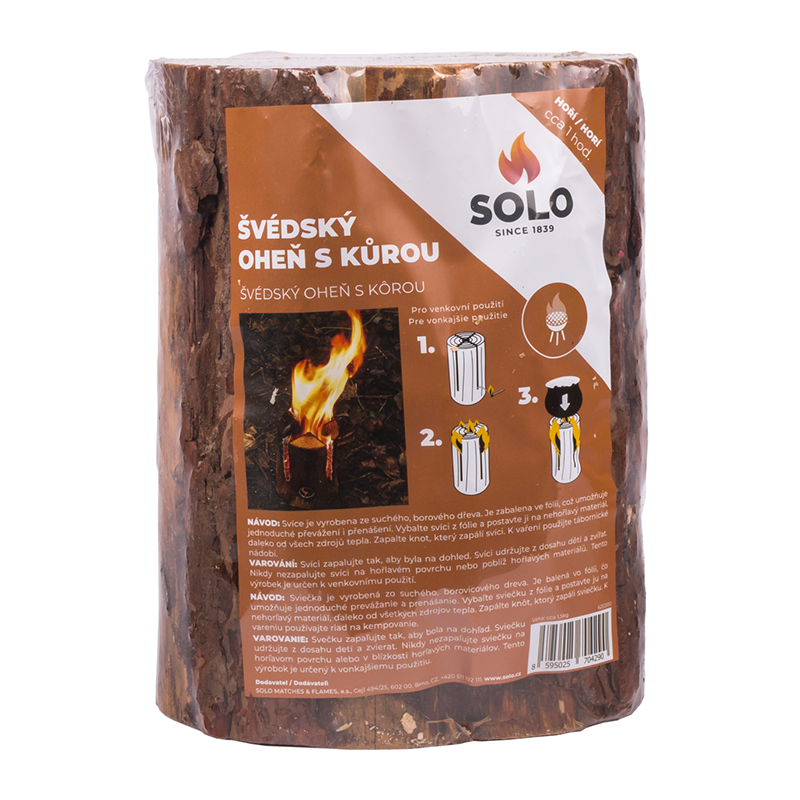 Oheň švedsky s kôrou