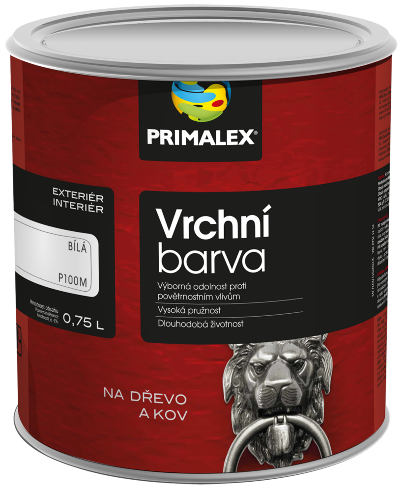 PRIMALEX Vrchná farba na drevo a kov matná 0,75 l