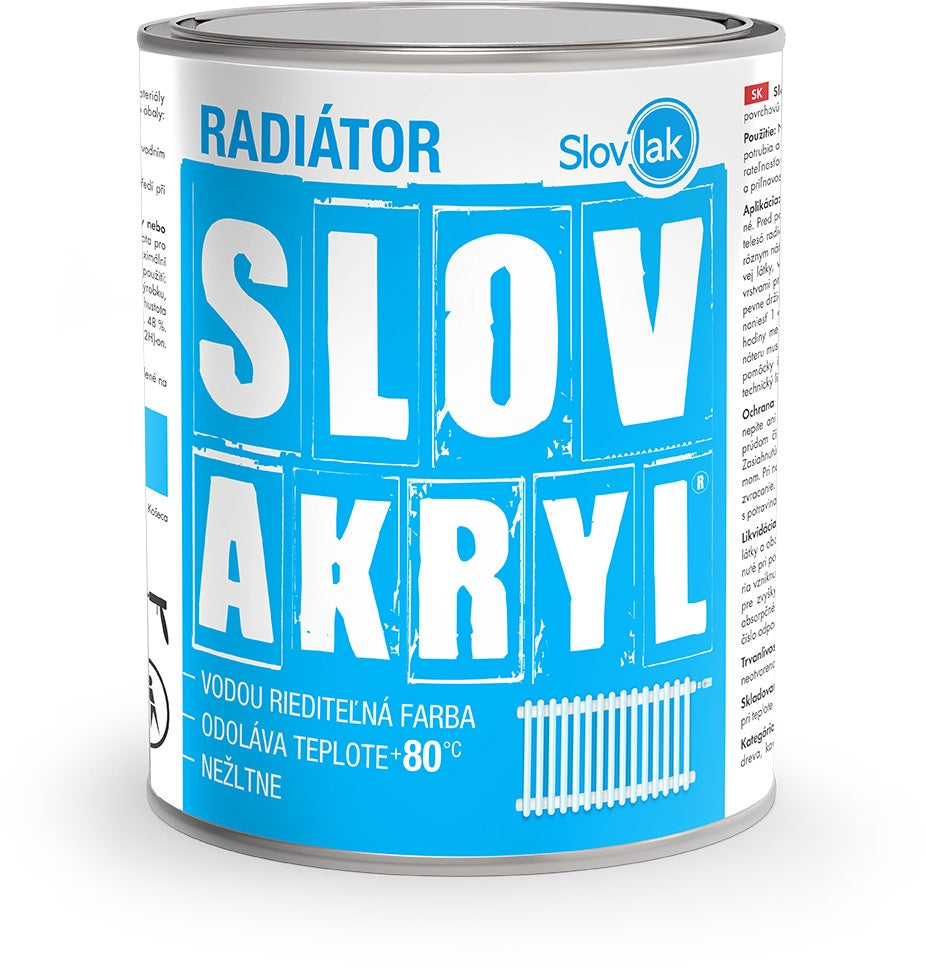 SLOVAKRYL RADIÁTOR vodou riediteľná rýchloschnúca biela farba na radiátor