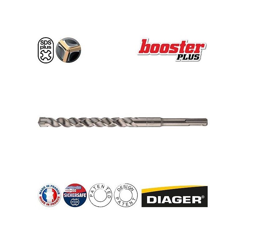 Vrták BOOSTER SDS-plus 12x310mm do armovaného betónu Diager
