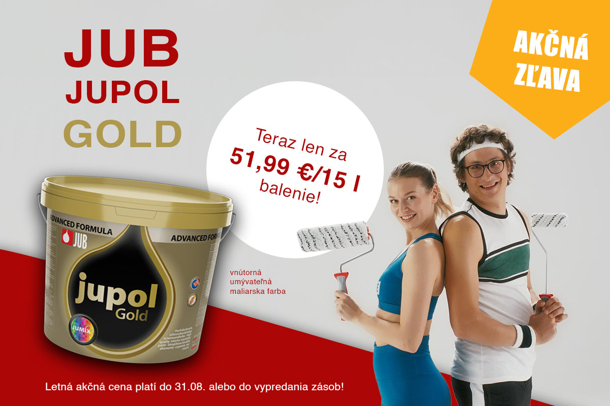 JUB JUPOL Gold advanced vnútorná umývateľná maliarska farba_akčná cena 51,99 € / 15 l balenie