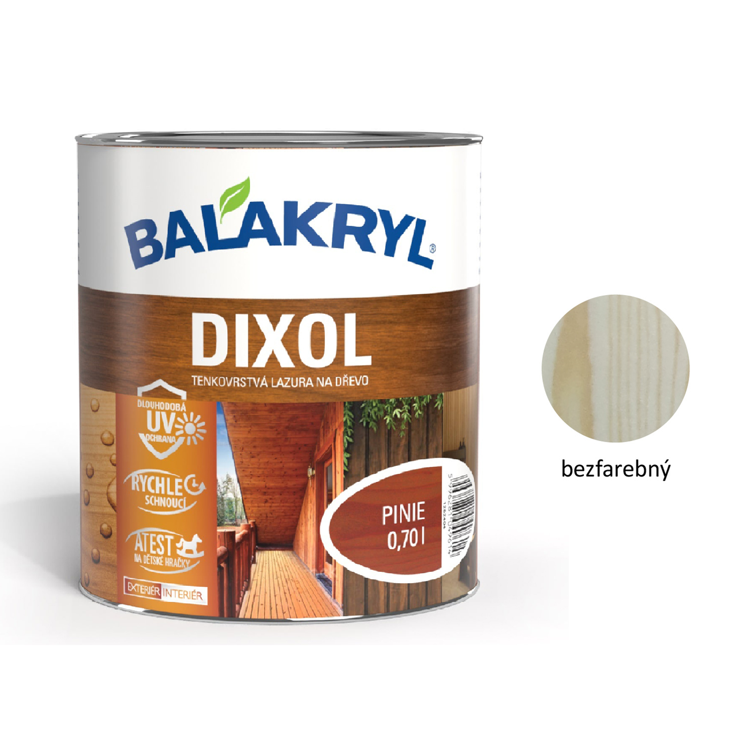 BALAKRYL DIXOL tenkovrstvá lazúra na drevo - bezfarebná