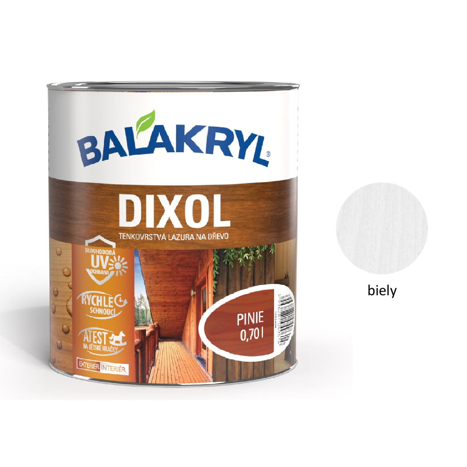 BALAKRYL DIXOL tenkovrstvá lazúra na drevo - biela