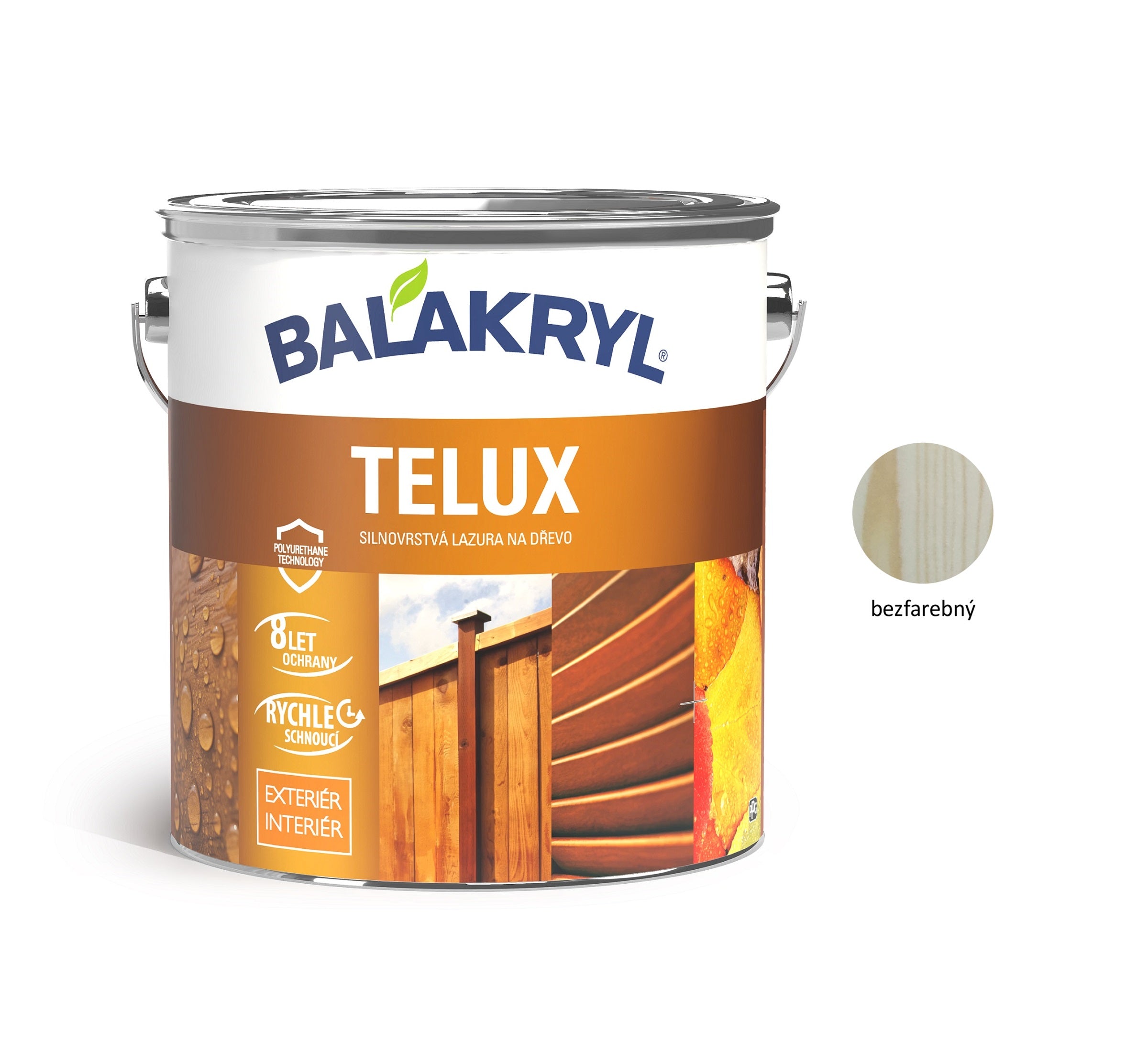 BALAKRYL TELUX hrubovrstvá lazúra na drevo bezfarebný 2,5 kg