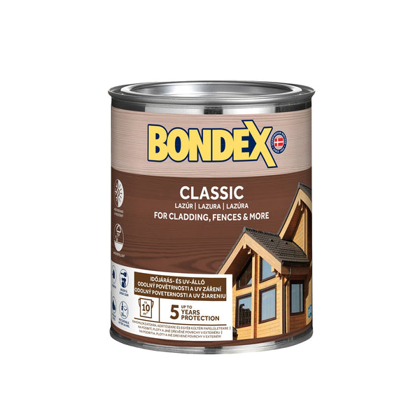 BONDEX CLASSIC tenkovrstvá syntetická lazúra na drevo 0,75 l
