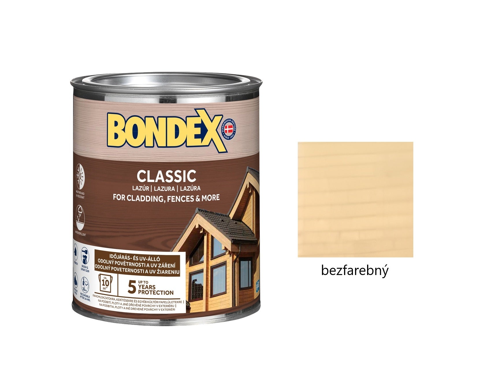 BONDEX CLASSIC tenkovrstvá syntetická lazúra na drevo bezfarebný 0,75 l