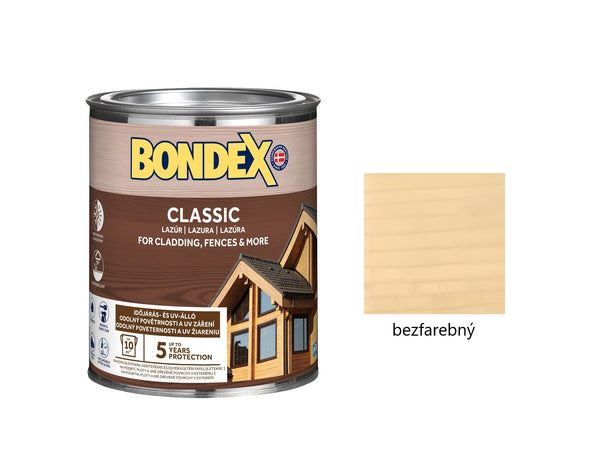 BONDEX CLASSIC tenkovrstvá syntetická lazúra na drevo bezfarebný 0,75 l