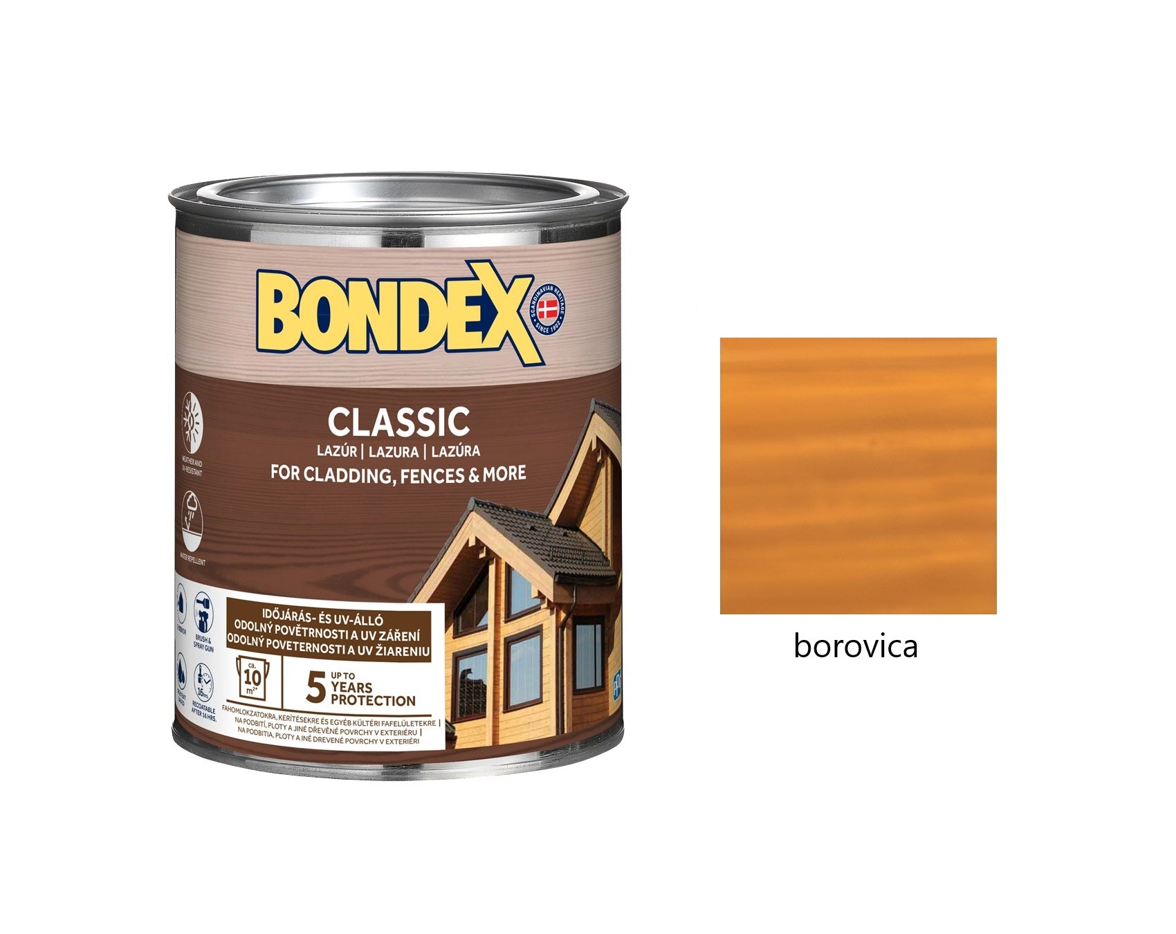 BONDEX CLASSIC tenkovrstvá syntetická lazúra na drevo borovica 0,75 l