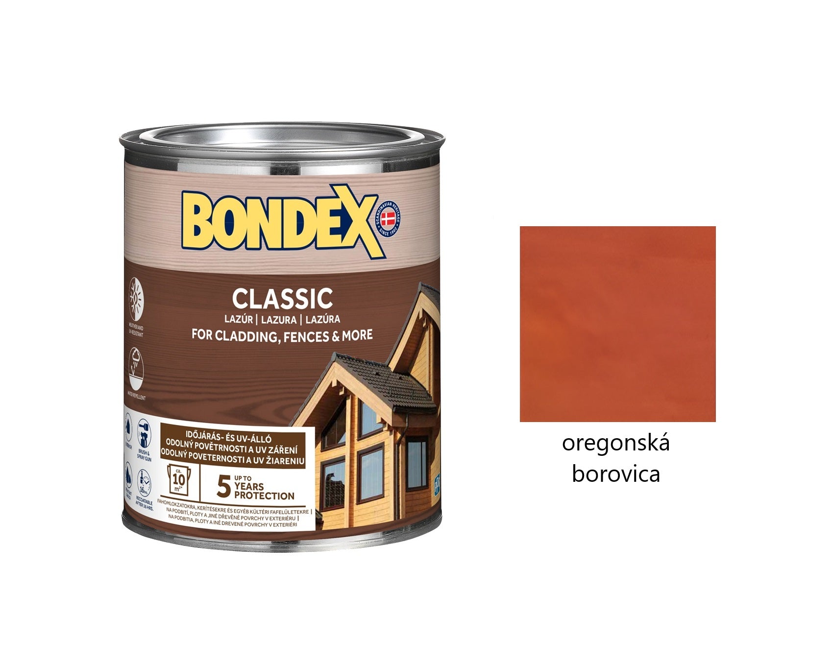 BONDEX CLASSIC tenkovrstvá syntetická lazúra na drevo oregonská borovica 0,75 l