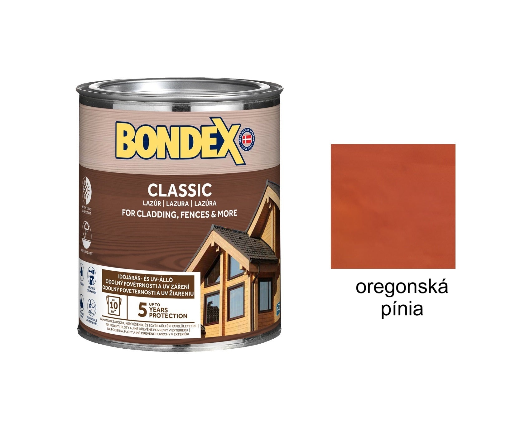 BONDEX CLASSIC tenkovrstvá syntetická lazúra na drevo teak 5 l