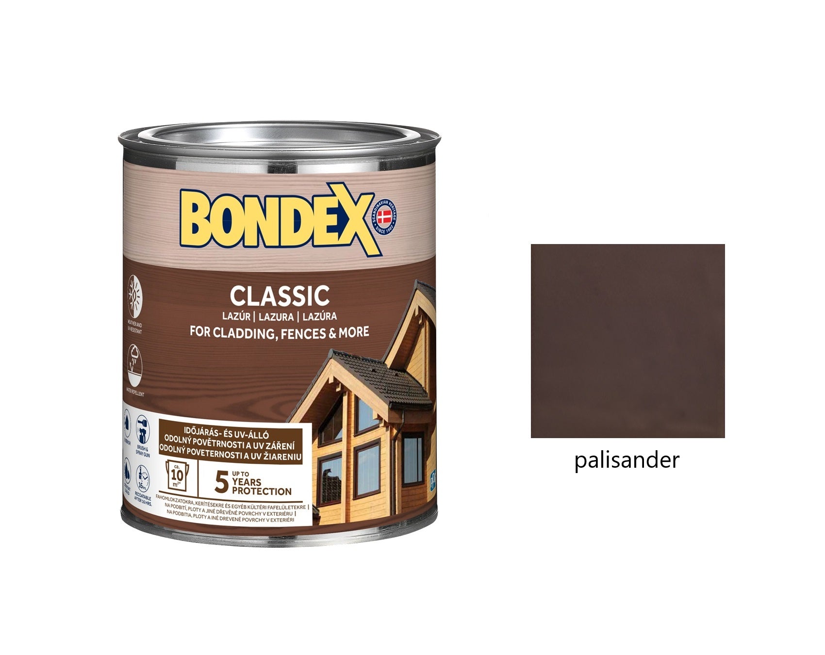 BONDEX CLASSIC tenkovrstvá syntetická lazúra na drevo palisander 0,75 l