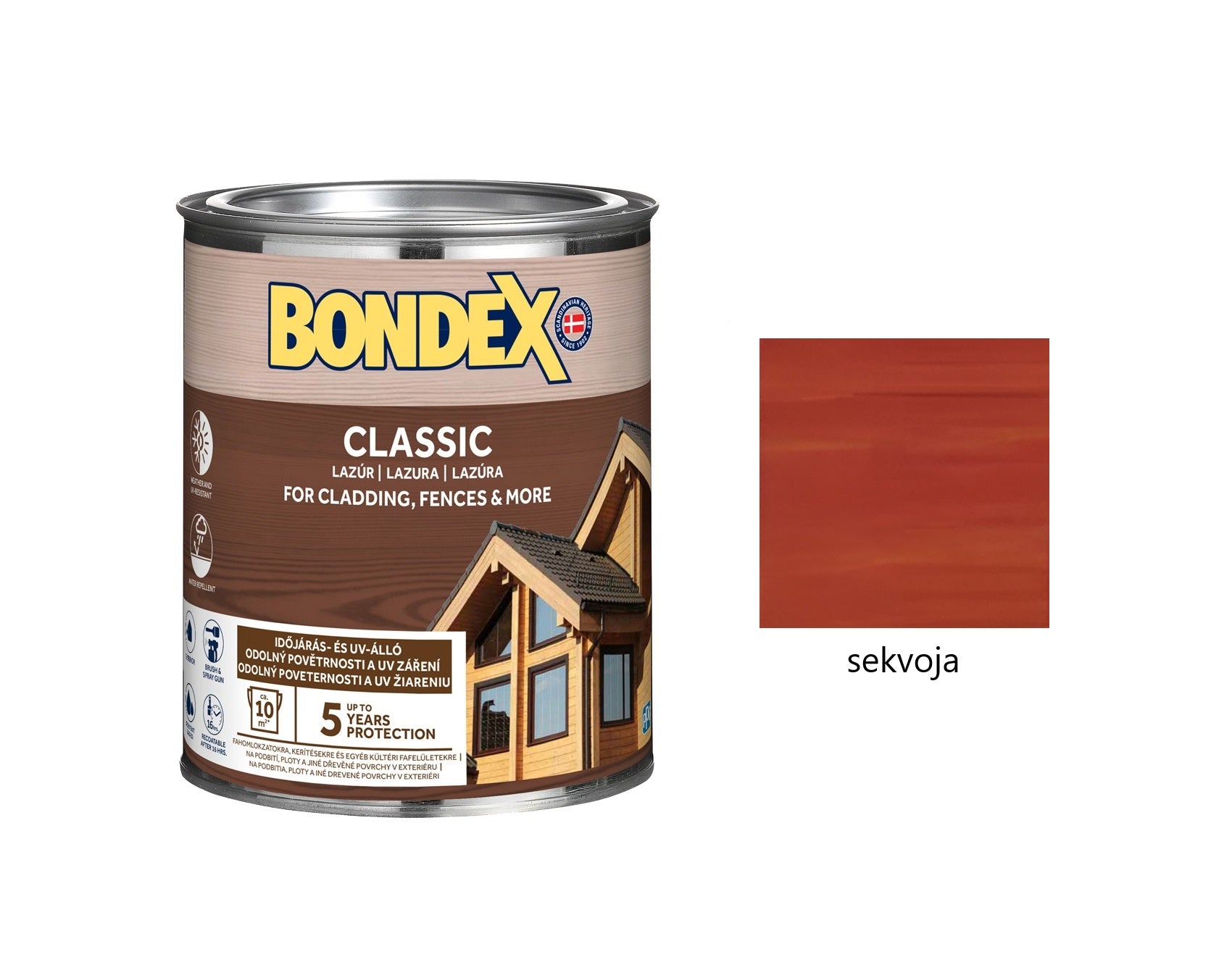 BONDEX CLASSIC tenkovrstvá syntetická lazúra na drevo palisander 0,75 l