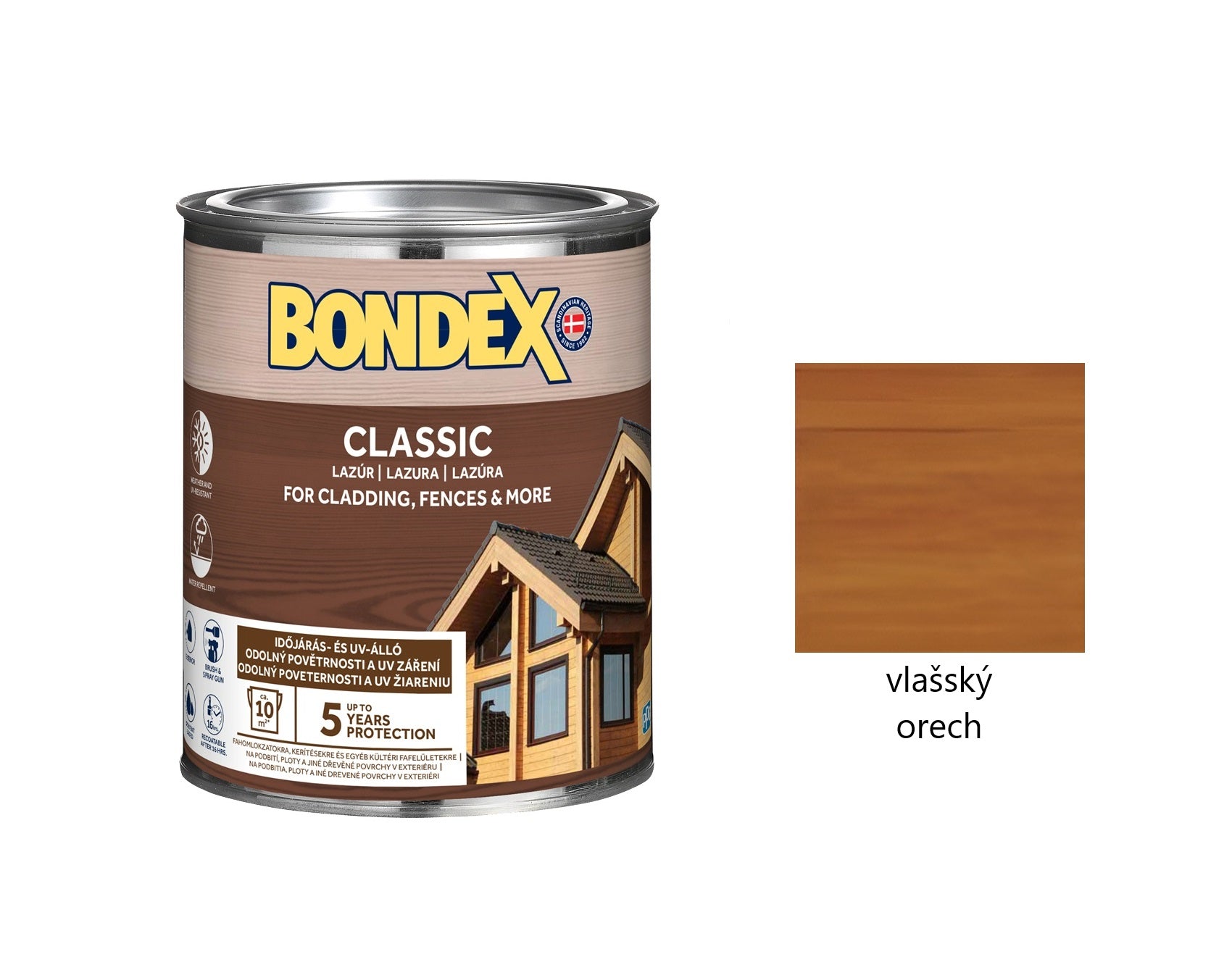 BONDEX CLASSIC tenkovrstvá syntetická lazúra na drevo teak 0,75 l