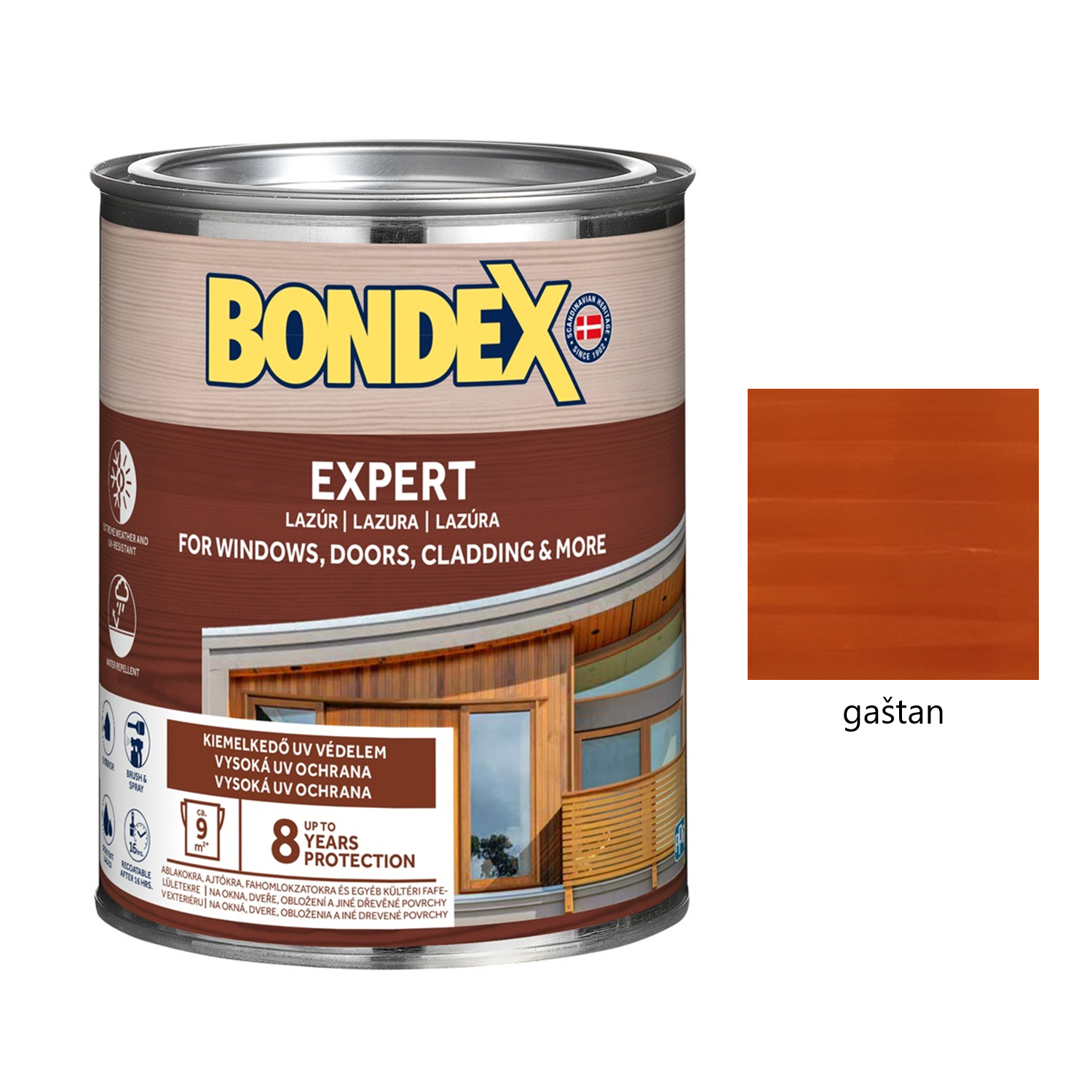 BONDEX EXPERT hrubovrstvá syntetická lazúra na drevo - gaštan