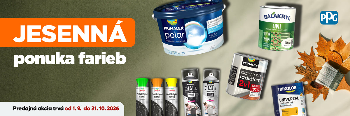 Jesenná ponuka farieb PRIMALEX, BALAKRYL a TRIKOLOR do 31.10.2026