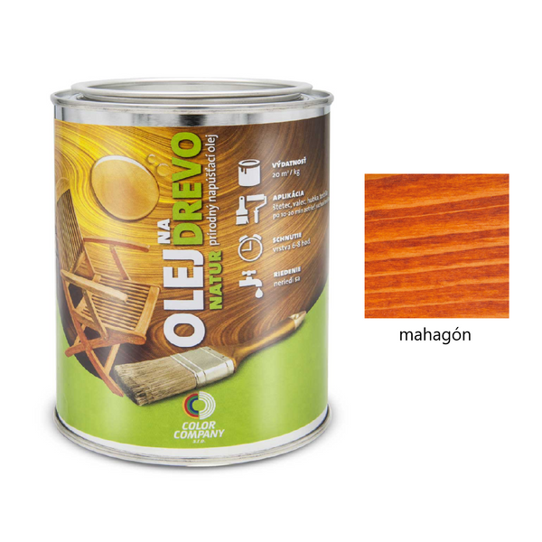 COLOR COMPANY NATUR Napúšťací prírodný olej na drevo - mahagón