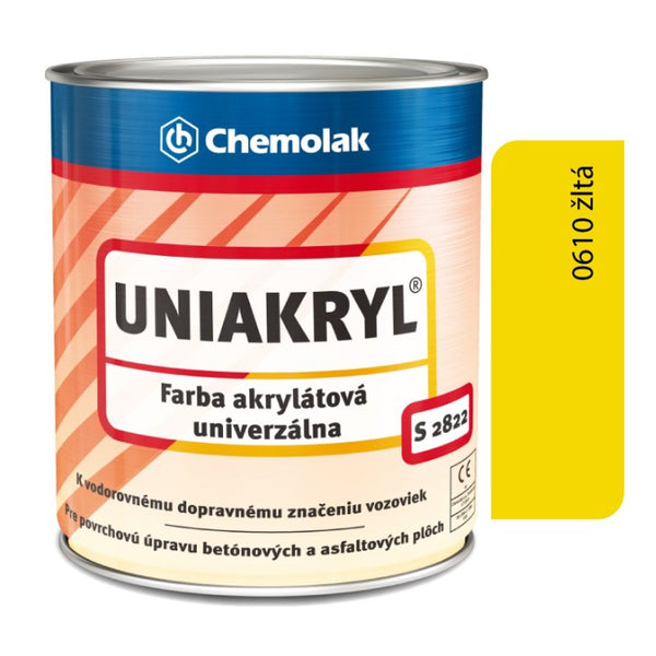 Chemolak UNIAKRYL S 2822 Akrylátová univerzálna oteruvzdroná farba na betón - 0610 - Žltá