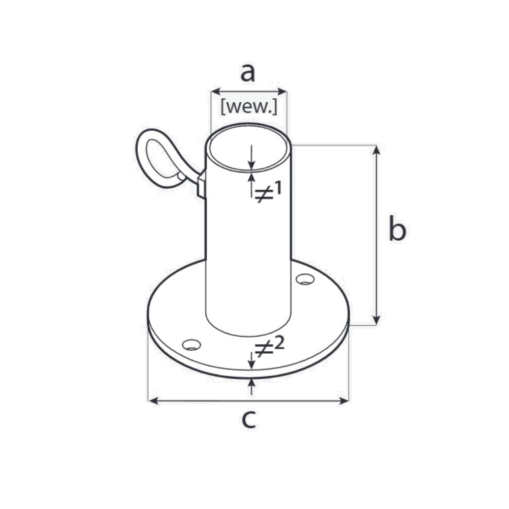 DOMAX PDP zaskrutkovacia pätka stĺpika s kruhovou základňou slnečníková