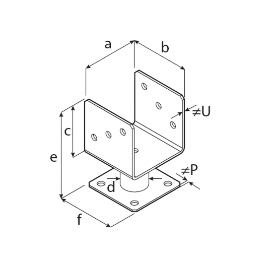 DOMAX PMFU zaskrutkovacia pätka stĺpika typu U 100