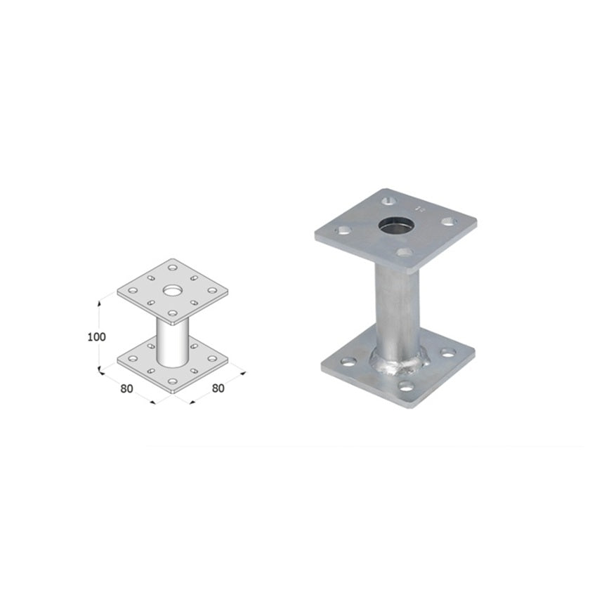 DOMAX PMF zaskrutkovacia pätka stĺpika so štvorcovým prierezom montáž