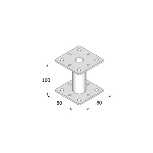 DOMAX PMF zaskrutkovacia pätka stĺpika so štvorcovým prierezom