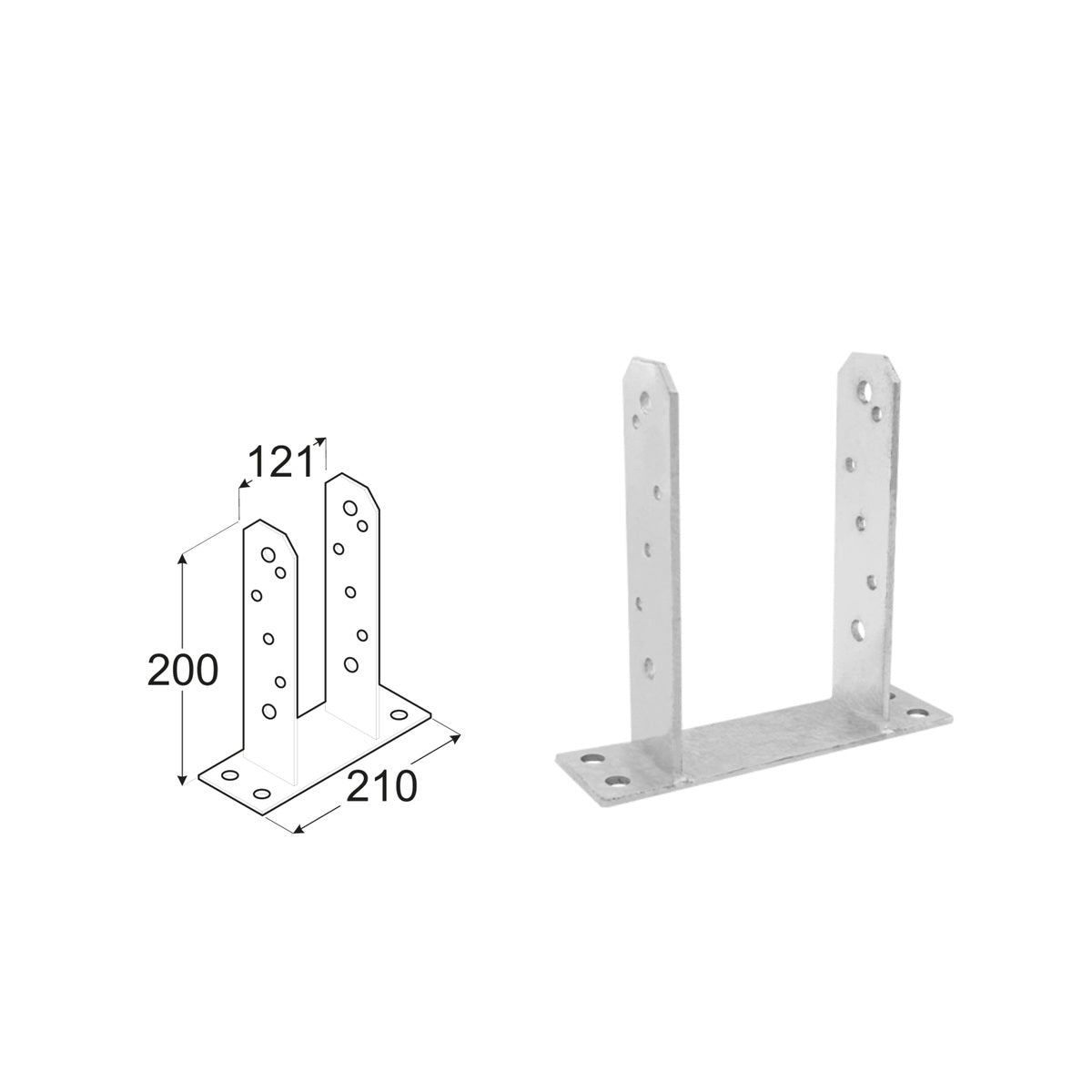DOMAX PST zaskrutkovacia pätka stĺpika typu TT 100 rozmer
