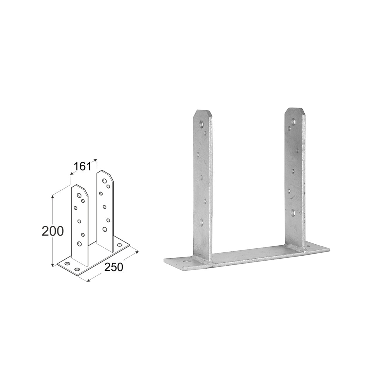 DOMAX PST zaskrutkovacia pätka stĺpika typu TT 150 rozmer