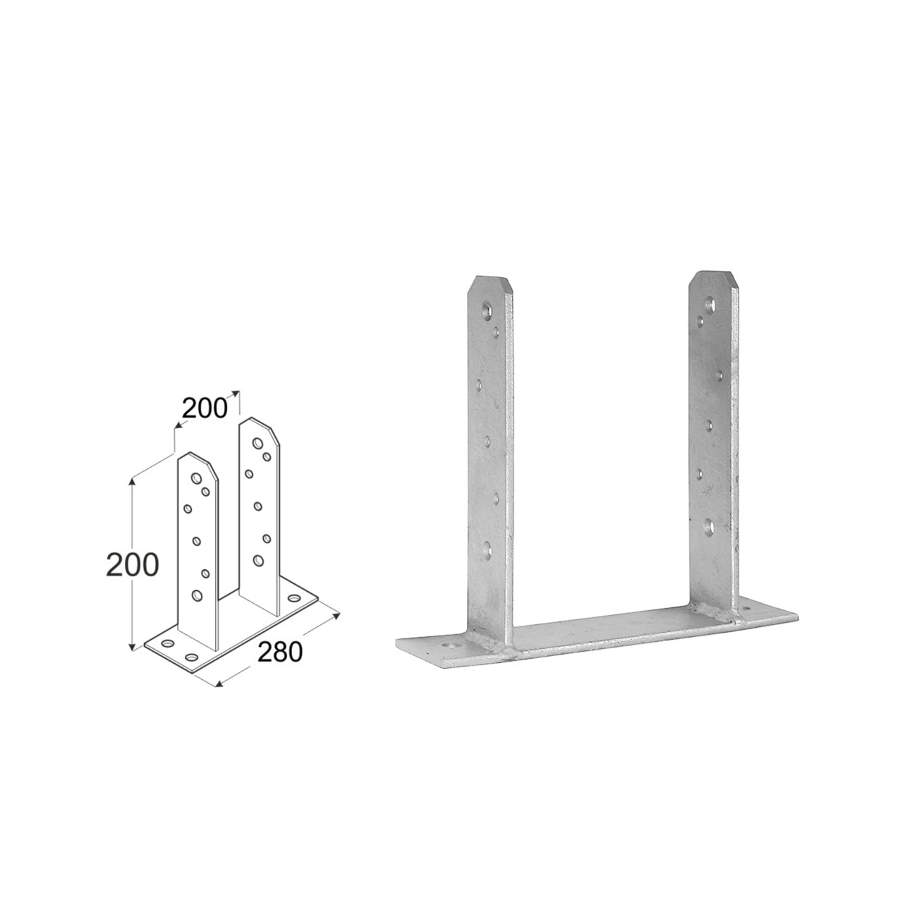 DOMAX PST zaskrutkovacia pätka stĺpika typu TT 160 rozmer