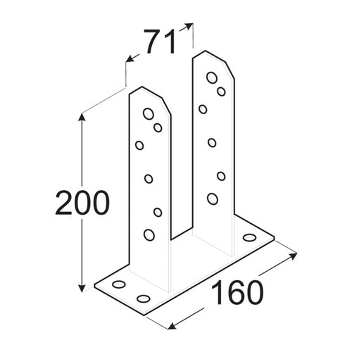 DOMAX PST zaskrutkovacia pätka stĺpika typu TT