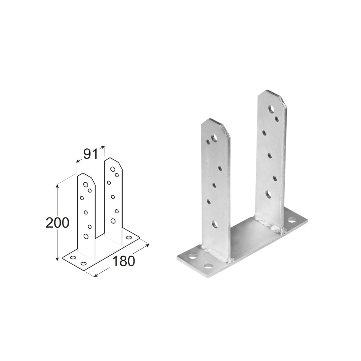 DOMAX PST zaskrutkovacia pätka stĺpika typu TT 90 rozmer