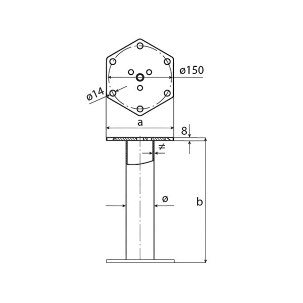 DOMAX PWB predĺženie pätky stĺpika PWM 300