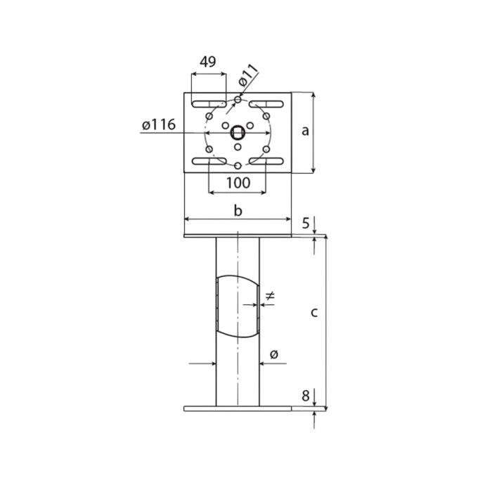 DOMAX PWC predĺženie pätky stĺpika PWM/PWF 300