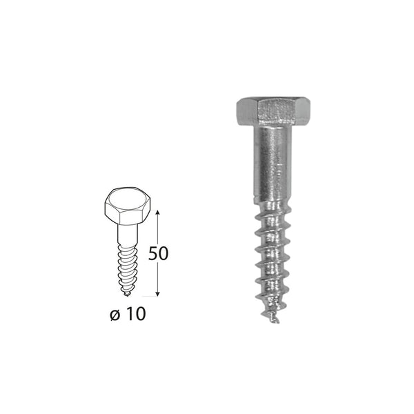 DOMAX PWD Ø10 mm skrutka do dreva - 50 mm