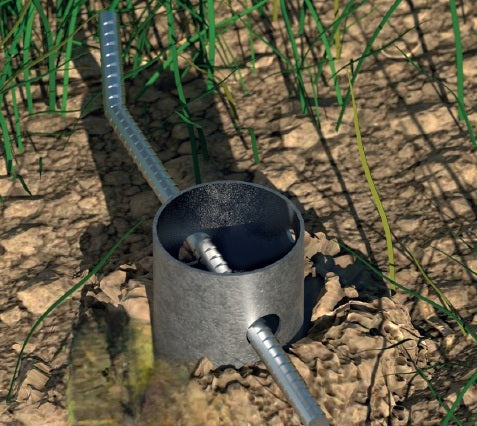 DOMAX PWE tyč k zaskrutkovacím pätkám stĺpika PWG a PWU montáž