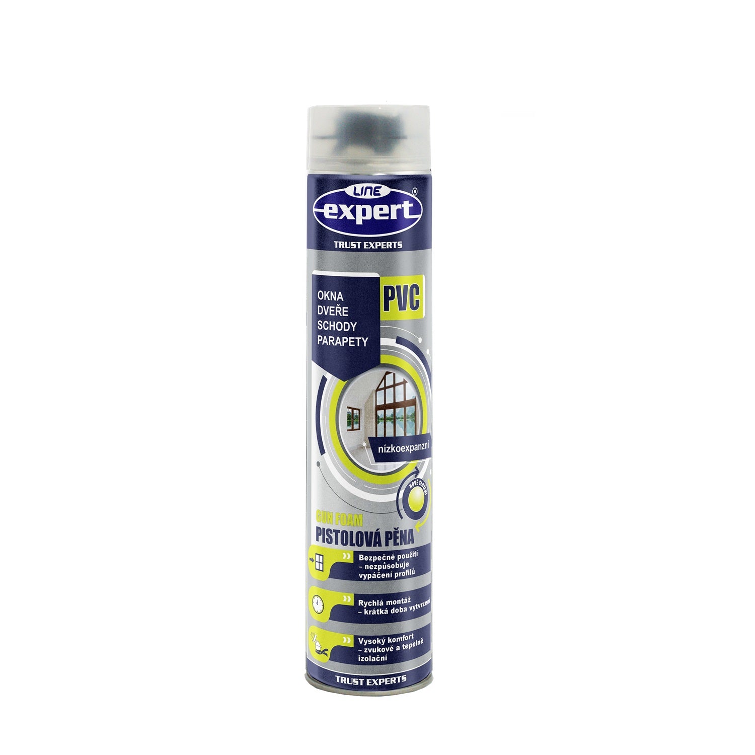 EXPERT LINE GUN FOAM NÍZKOEXPANZNÁ letná montážna PUR pena pištoľová 750 ml
