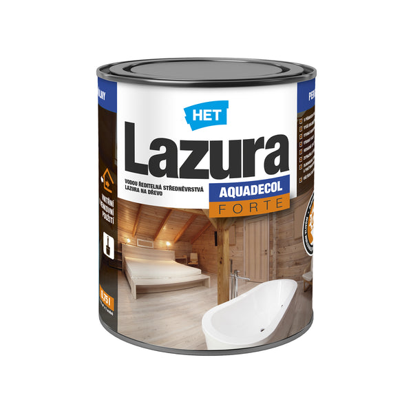HET AQUADECOL LAZÚRA FORTE strednovrstvová lazúra na drevo 0,75 l