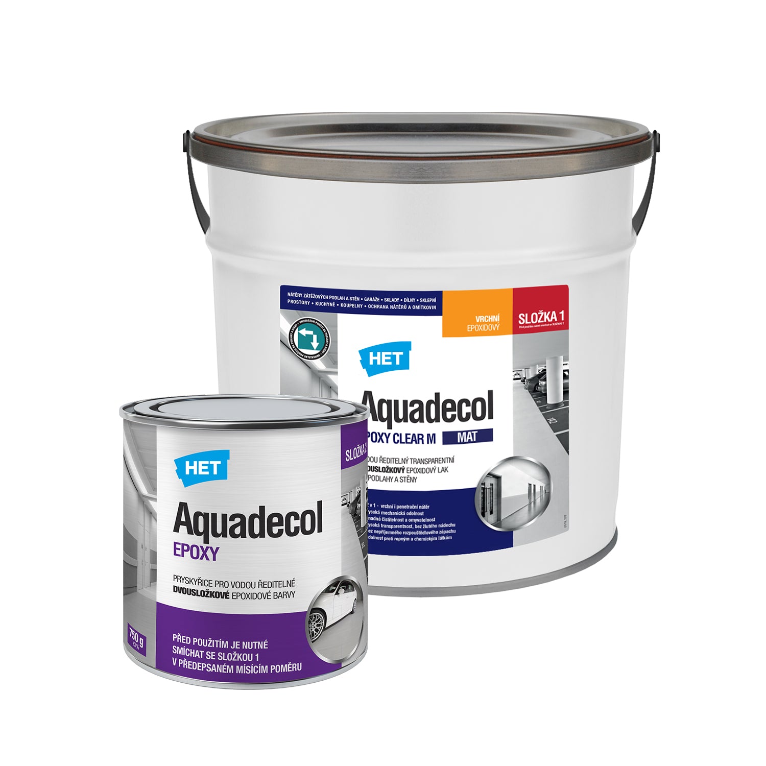 HET Aquadecol EPOXY CLEAR M 2K epoxidový lak na podlahy a steny - 4.0 kg (3.25 kg lak + 0.75 kg tvrdidlo)