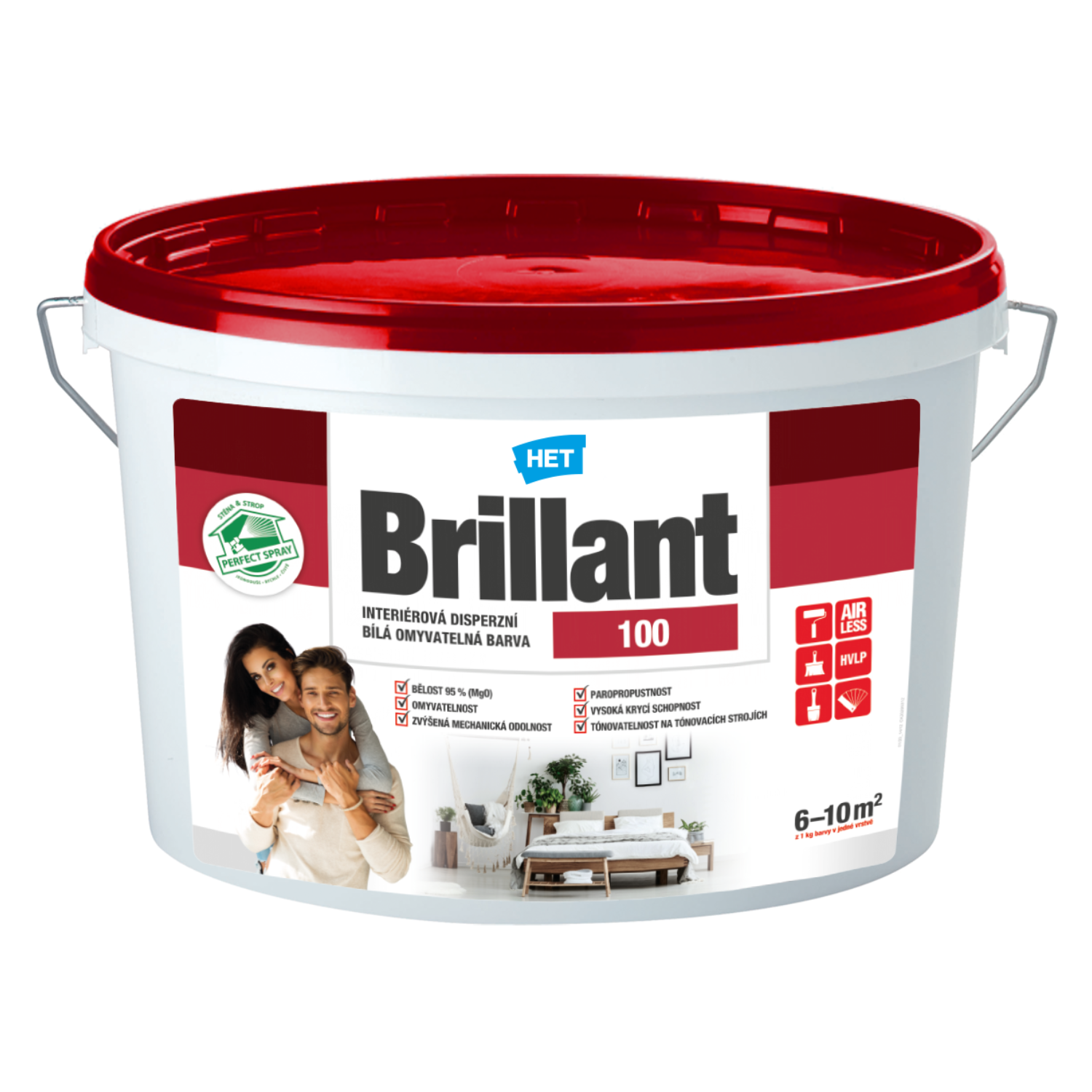HET Brillant 100 interiérová disperzná umývateľná farba 4 kg