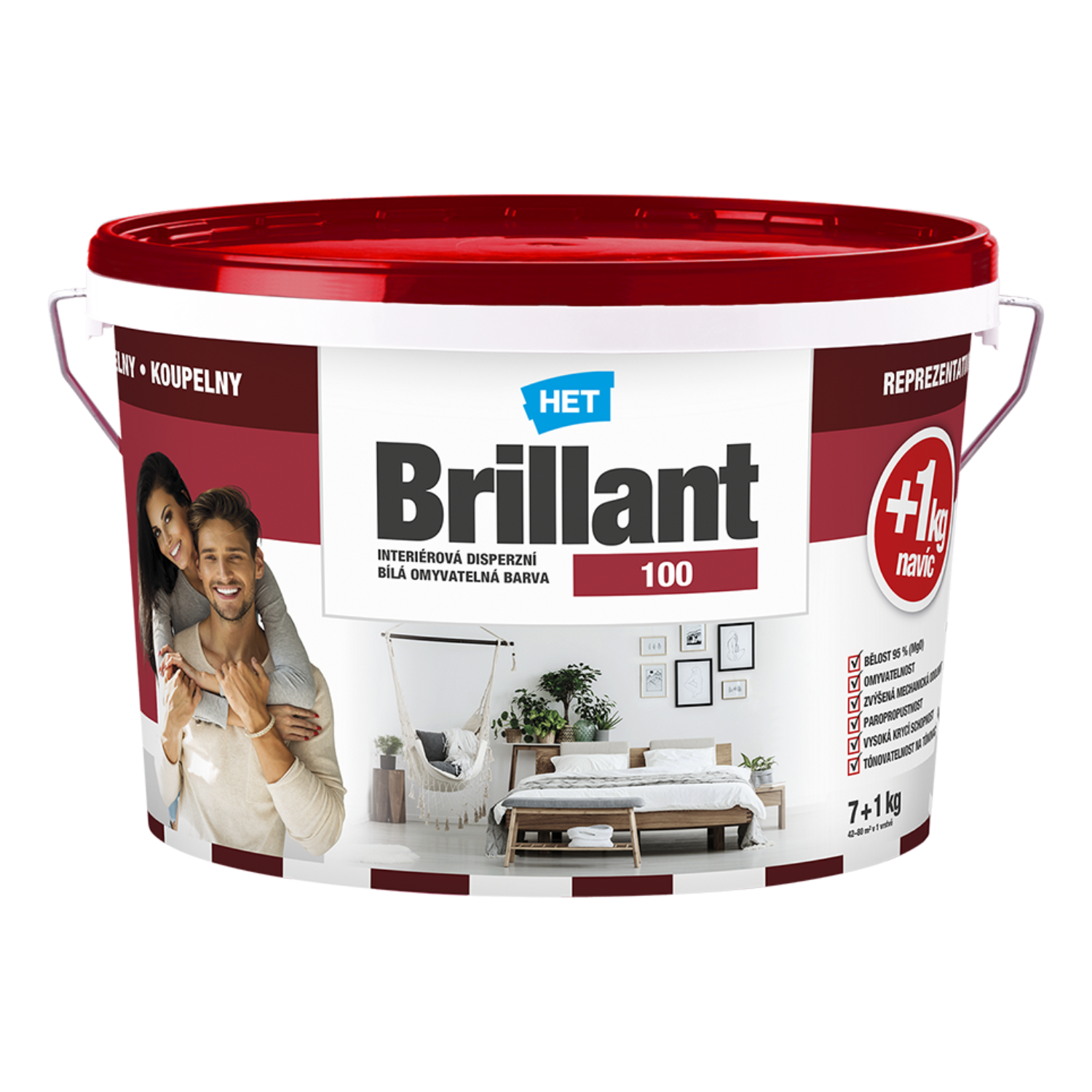 HET Brillant 100 interiérová disperzná umývateľná farba 4 kg