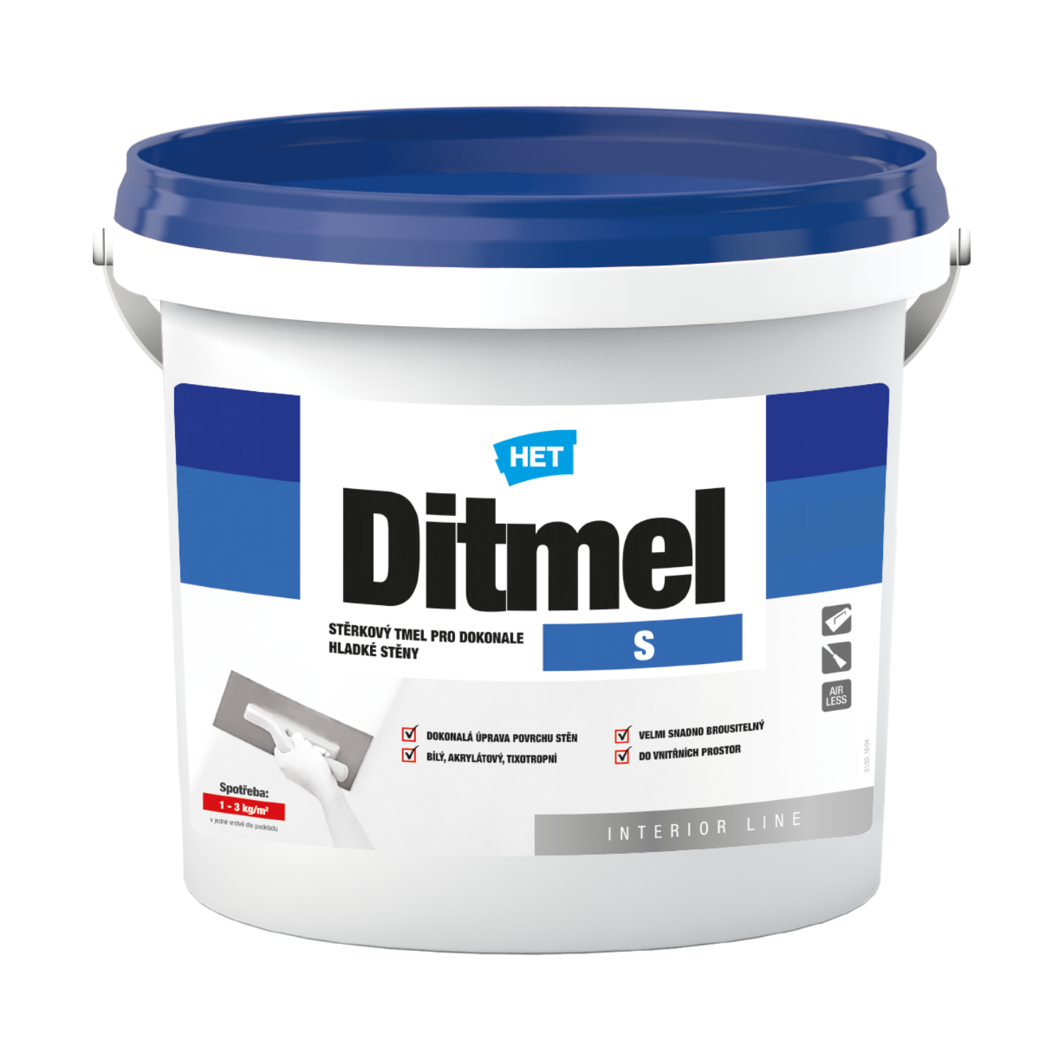 HET Ditmel S stierkový tmel na plošné nanášanie v interiéroch 1,5 kg