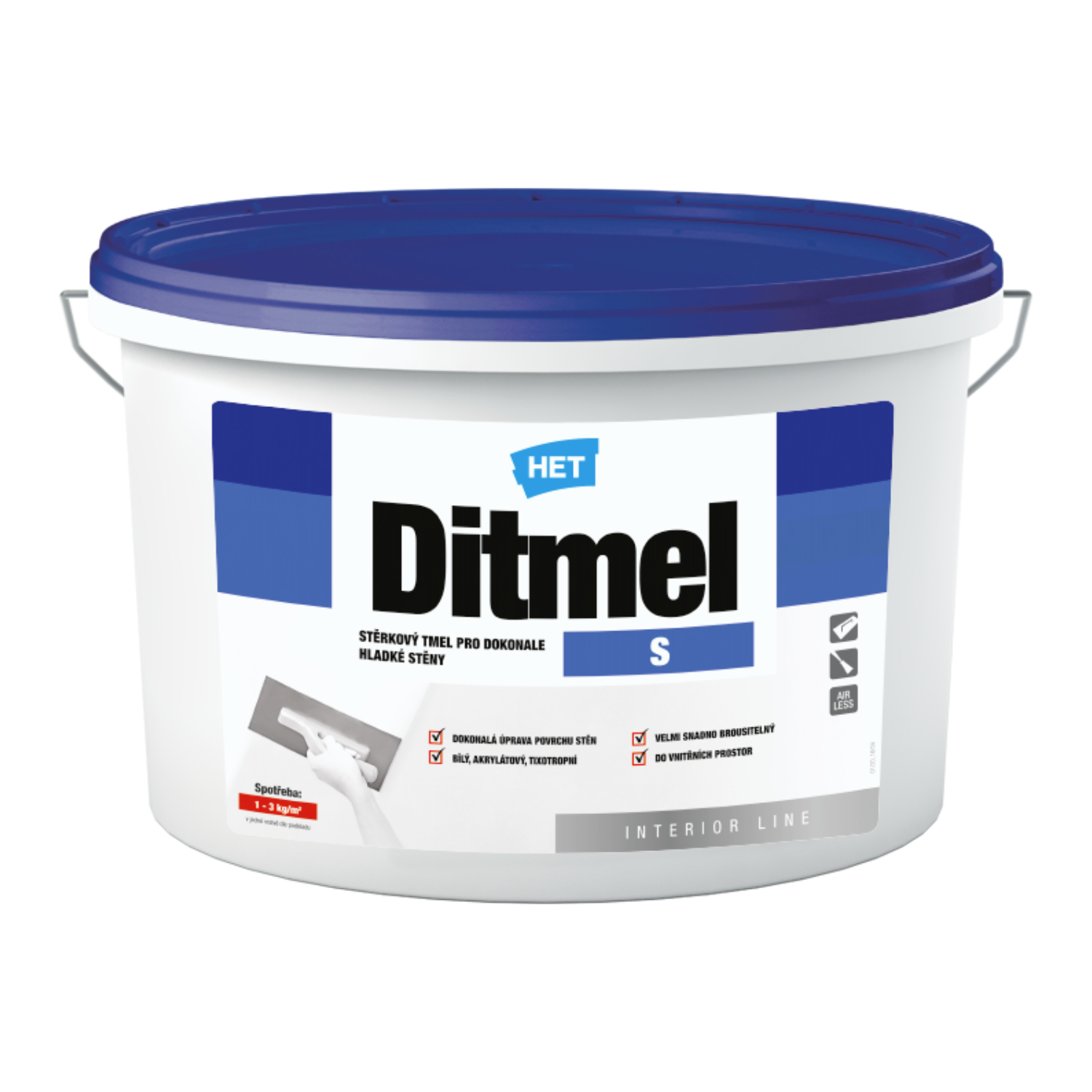 HET Ditmel S stierkový tmel na plošné nanášanie v interiéroch 1,5 kg