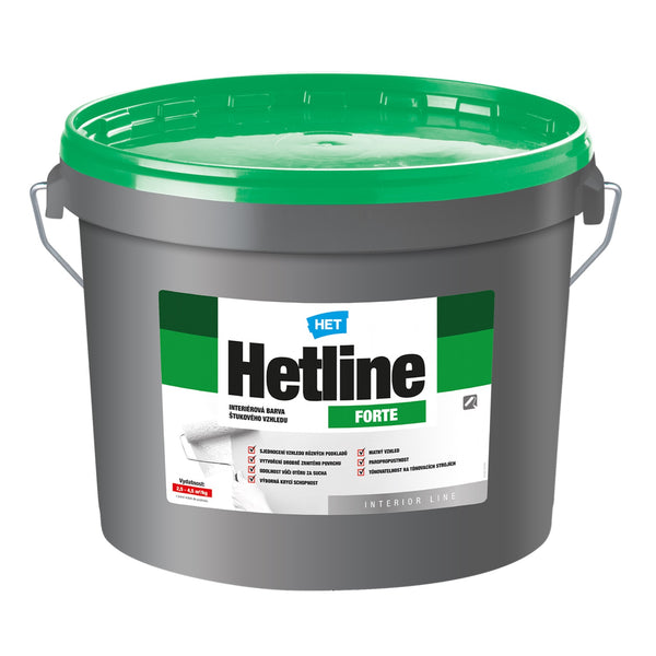HET Hetline FORTE biela oteruvzdorná interiérová farba štukového vzhľadu 12 kg