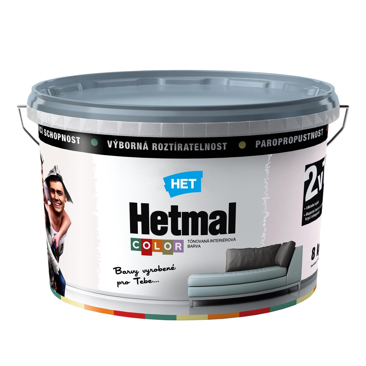 HET HETMAL COLOR Tónovaná interiérová akrylátová oteruvzdorná farba HL 0203 - krémová Anna 4 kg