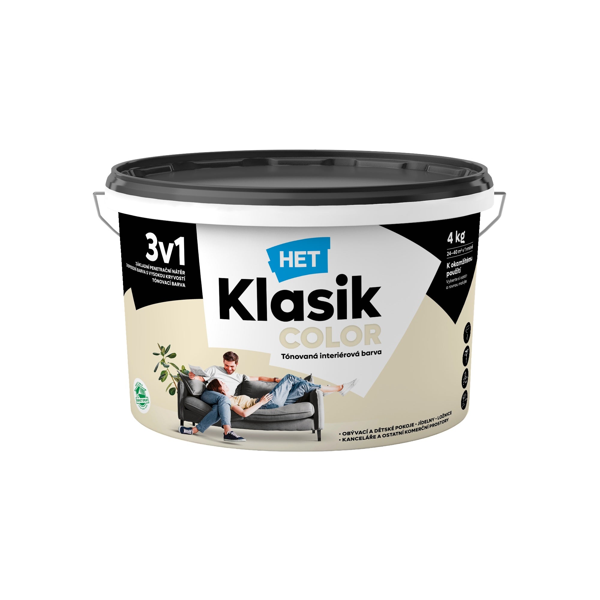 HET Klasik COLOR tónovaná interiérová akrylátová disperzná farba na stenu_KC0017_4kg
