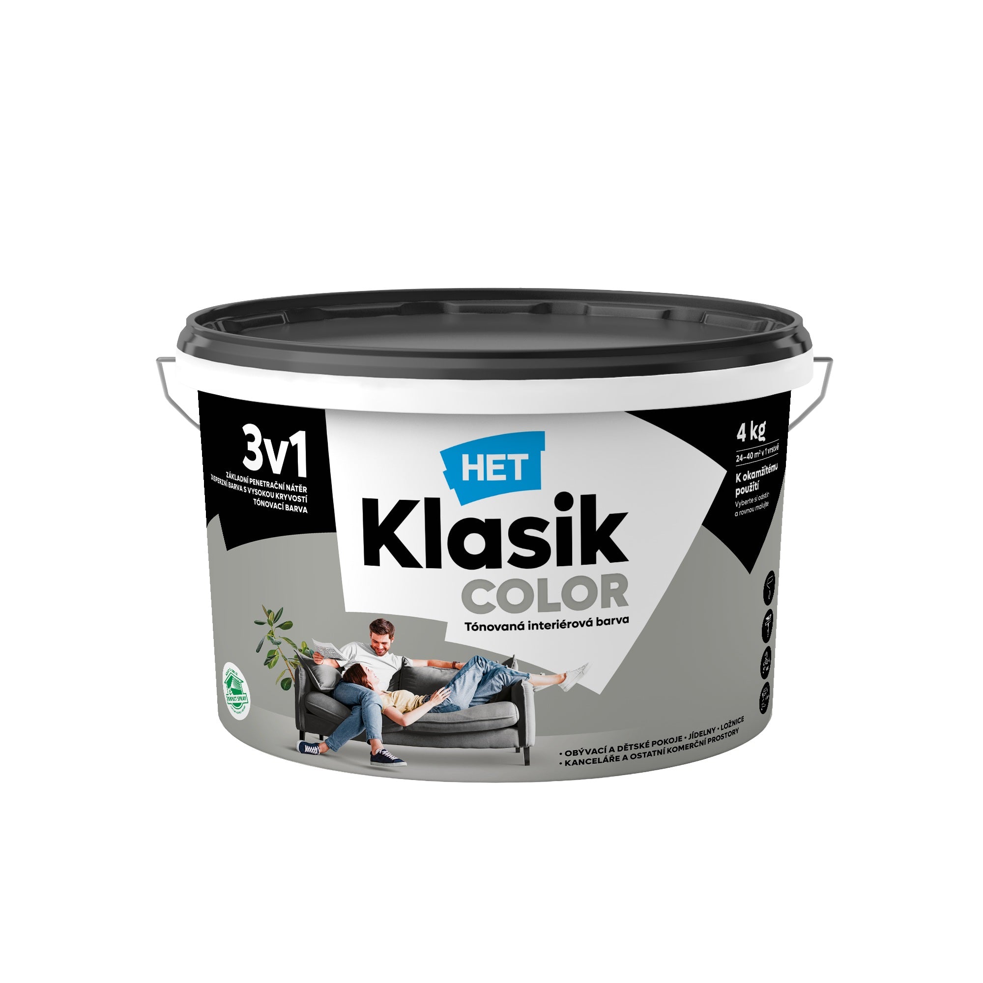 HET Klasik COLOR tónovaná interiérová akrylátová disperzná farba na stenu_KC0117_4kg