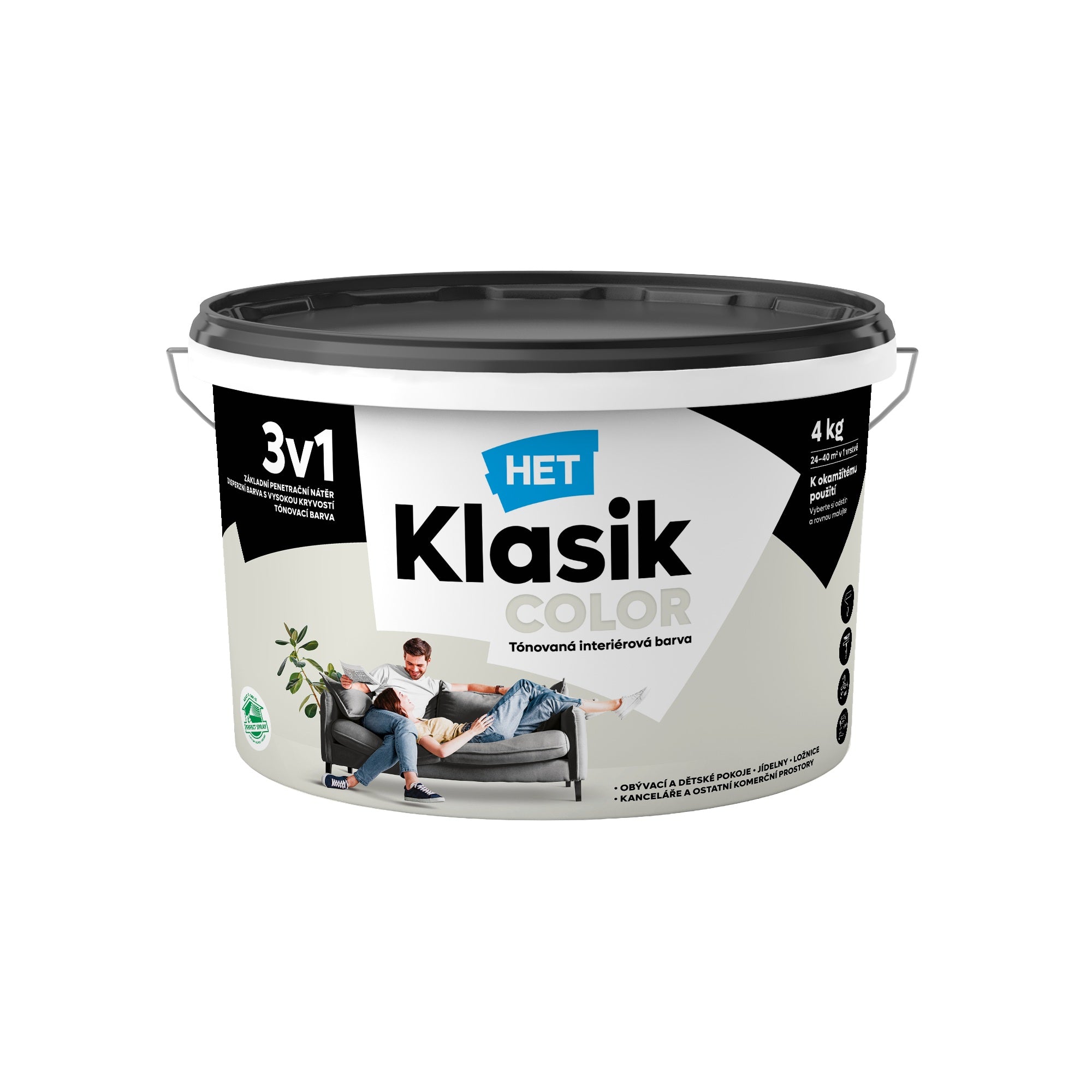 HET Klasik COLOR tónovaná interiérová akrylátová disperzná farba na stenu_KC0107_4kg