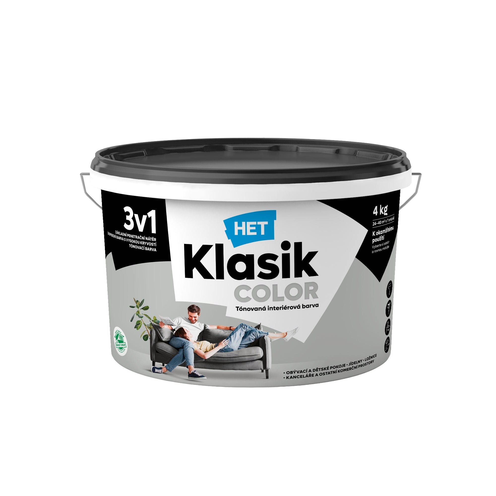 HET Klasik COLOR tónovaná interiérová akrylátová disperzná farba na stenu_KC0158_4kg
