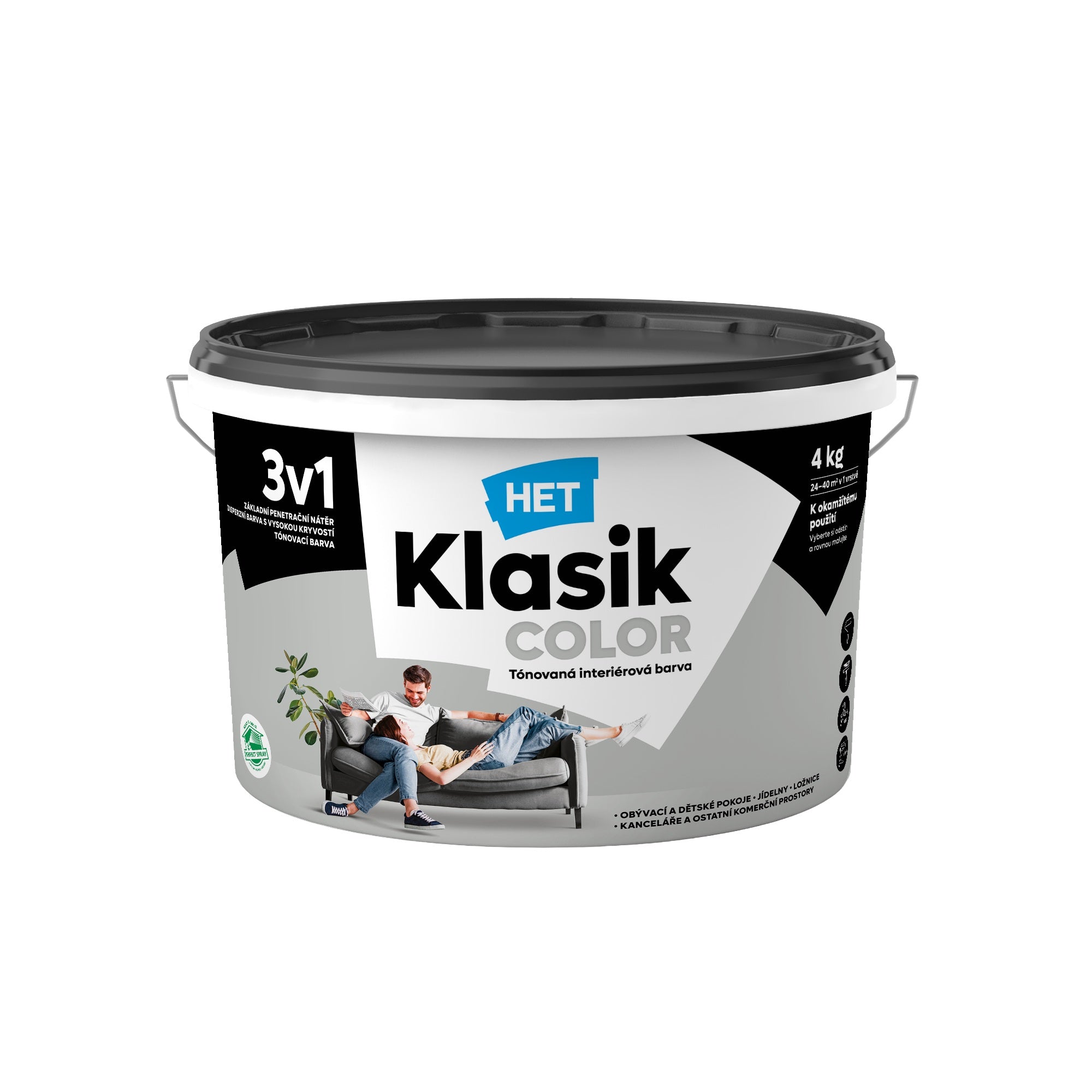 HET Klasik COLOR tónovaná interiérová akrylátová disperzná farba na stenu_KC0107_4kg